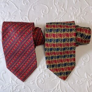 2 Vintage 100% Silk‎ Equestrian Neckties 
Beaufort Tie Rack & Mallory & Church